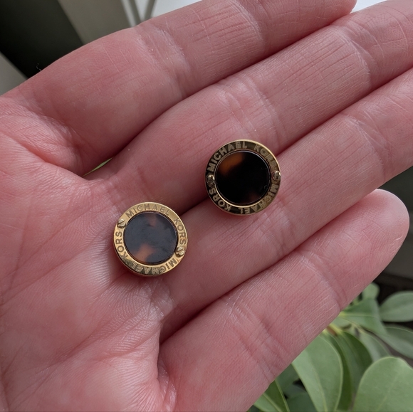 Michael Kors Tortoise Shell Stud Earrings - Picture 2 of 4